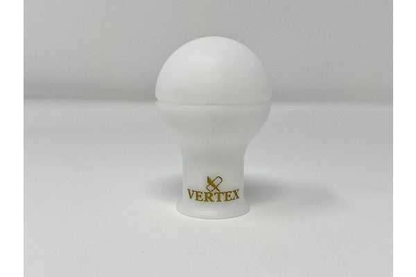 Vertex Monochrome Shift Knob - White with Gold Logo (2)