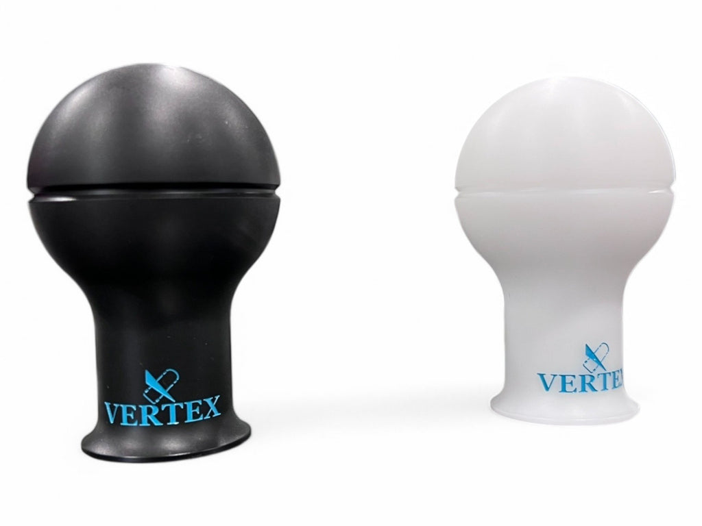 Vertex Monochrome Shift Knob - White with Vertea Blue Logo (2)