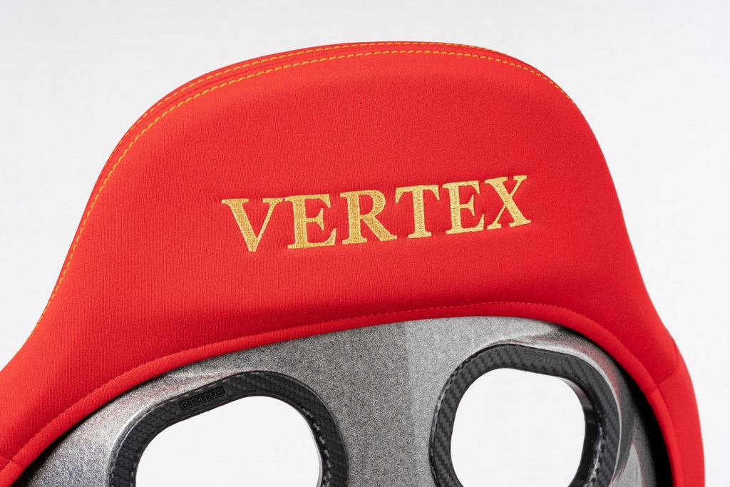 Vertex X Bride Zeta IV Seat - Red with Gold Logo - FRP Silver Back (4)